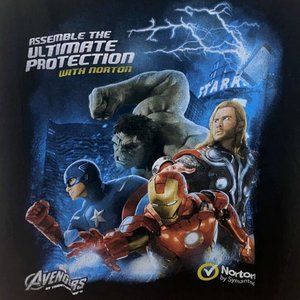 🆕️ Marvel Avengers Assemble SDCC 2012 Movie Norton Symantec Exclusive T-Shirt